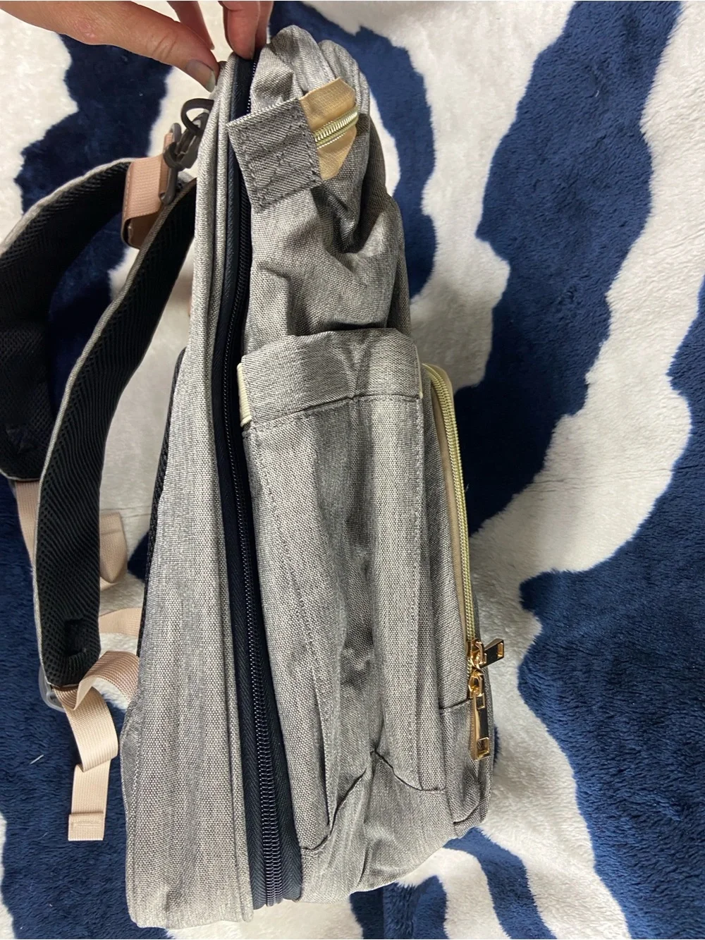 Debug Gray Dual Diaper Bag Backpack Convertible Changing Station